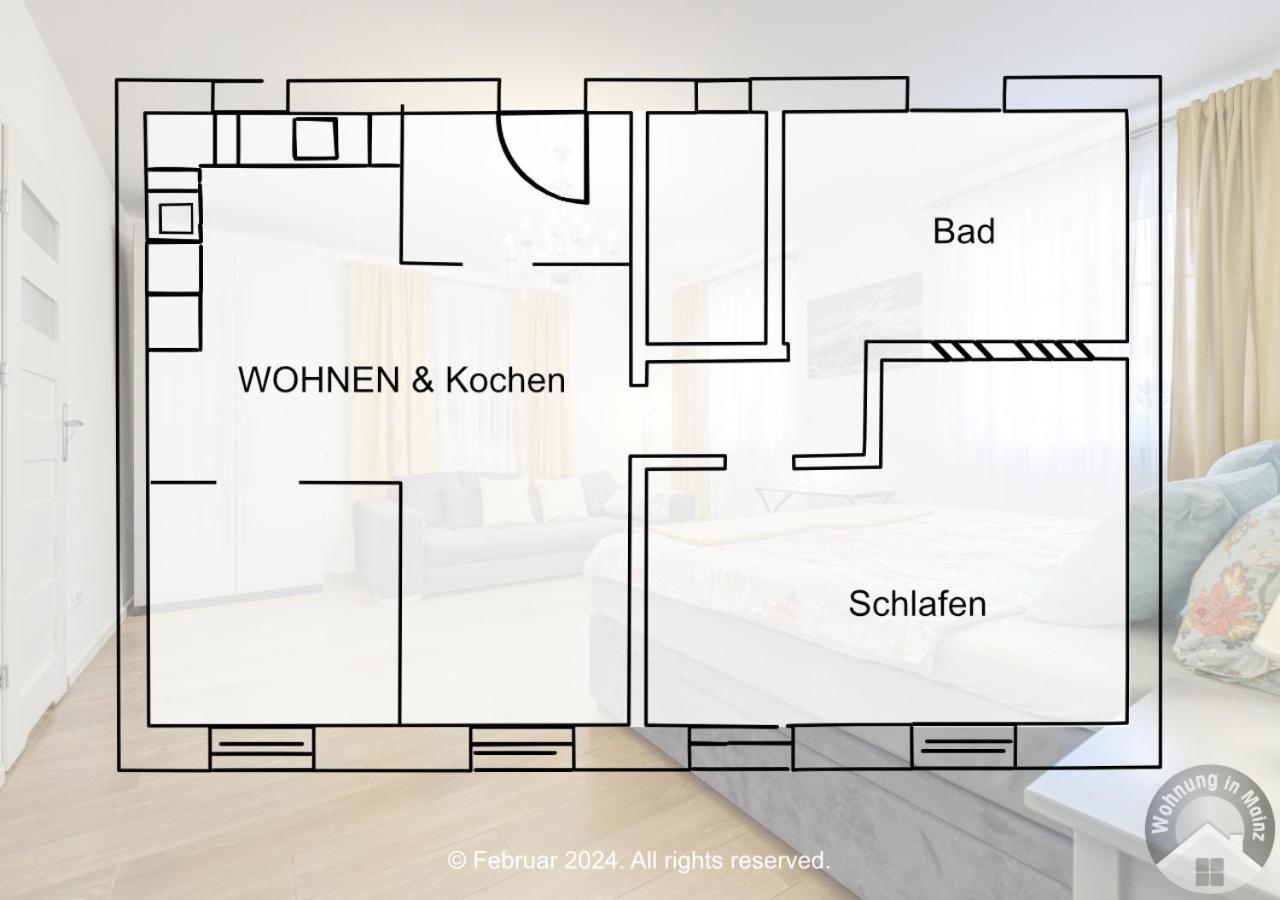 Schoene Wohnung In Beliebte Stadtteil Von Mainz Exterior foto